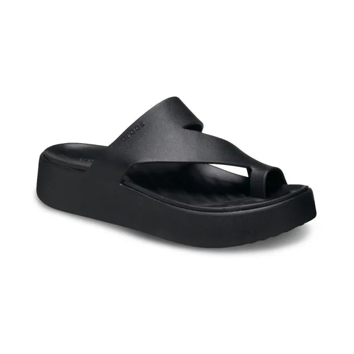 Crocs Getaway Platform Toe Loop Γυναικεία Ανατομική Πλατφόρμα Μαύρη 001