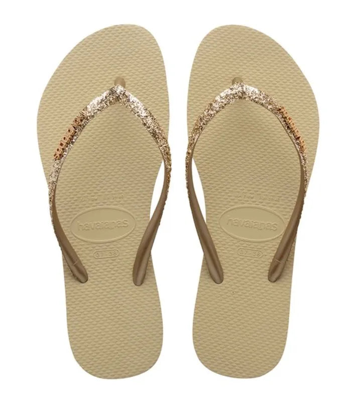 Hawaianas Slim Glitter II FC Γυναικεία Σαγιονάρα 4146975_9177 Sand/Golden