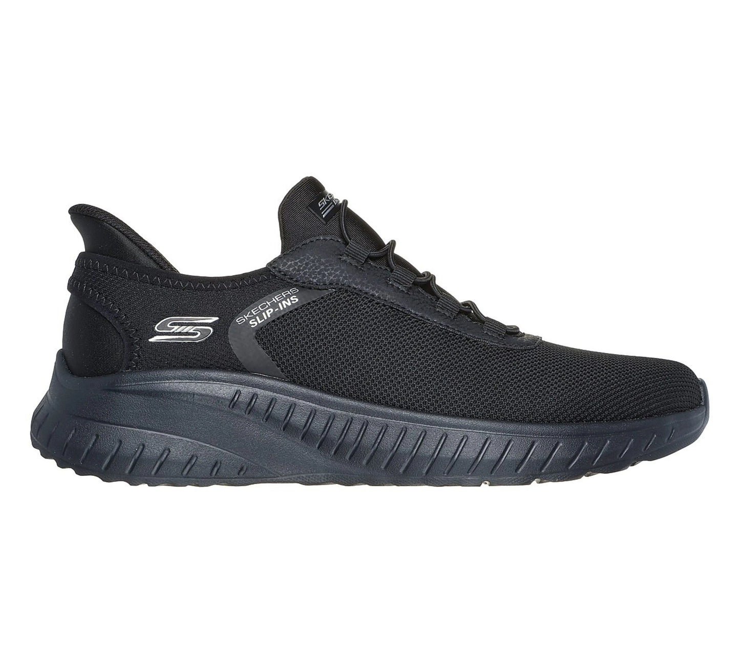 Skechers BOBS Squad Chaos Tough Talk μαύρα sneakers, πλάγια όψη