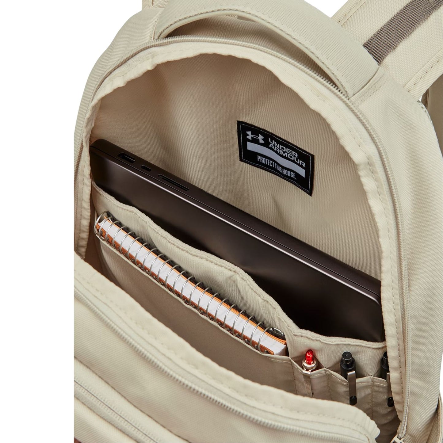 Under Armour Hustle 6.0 Αθλητικό Σακίδιο Πλάτης Μαύρο Μπεζ