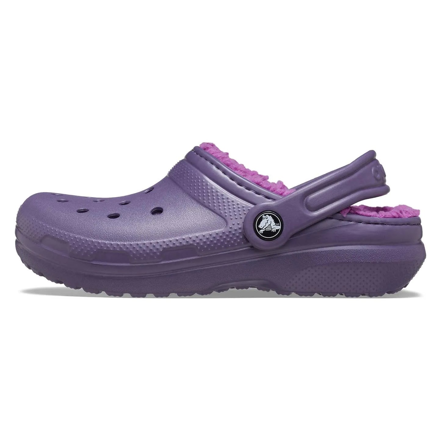 Crocs Classic Lined Clog K Παιδικό Σαμπό Μωβ Με Γούνα 5CI