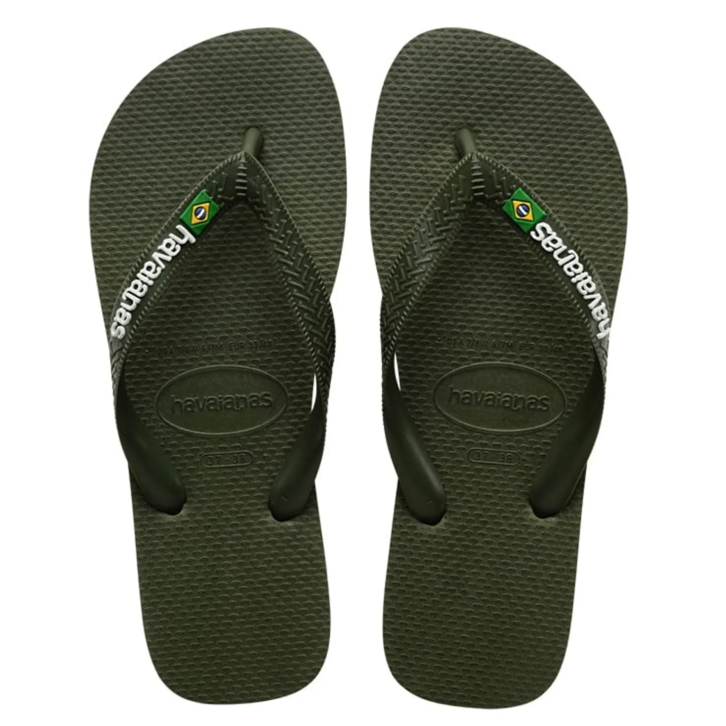 Havaianas Brasil Logo – ανδρική σαγιονάρα σε πράσινο χρώμα με λογότυπο Βραζιλίας, Μπροστινή όψη