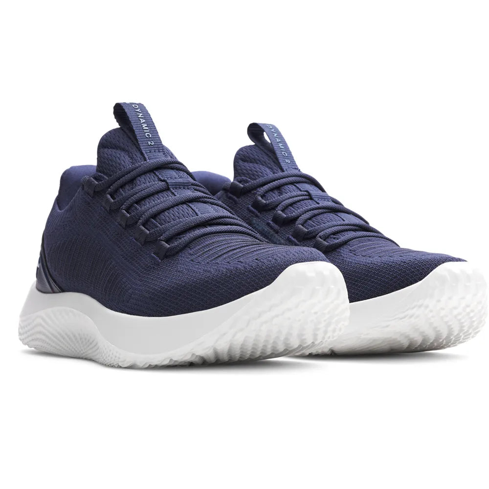 Under Armour Dynamic 2 σε Μπλέ χρώμα σε λήψη 3/4 – ελαφρύ και δυναμικό design για ενεργούς χρήστες