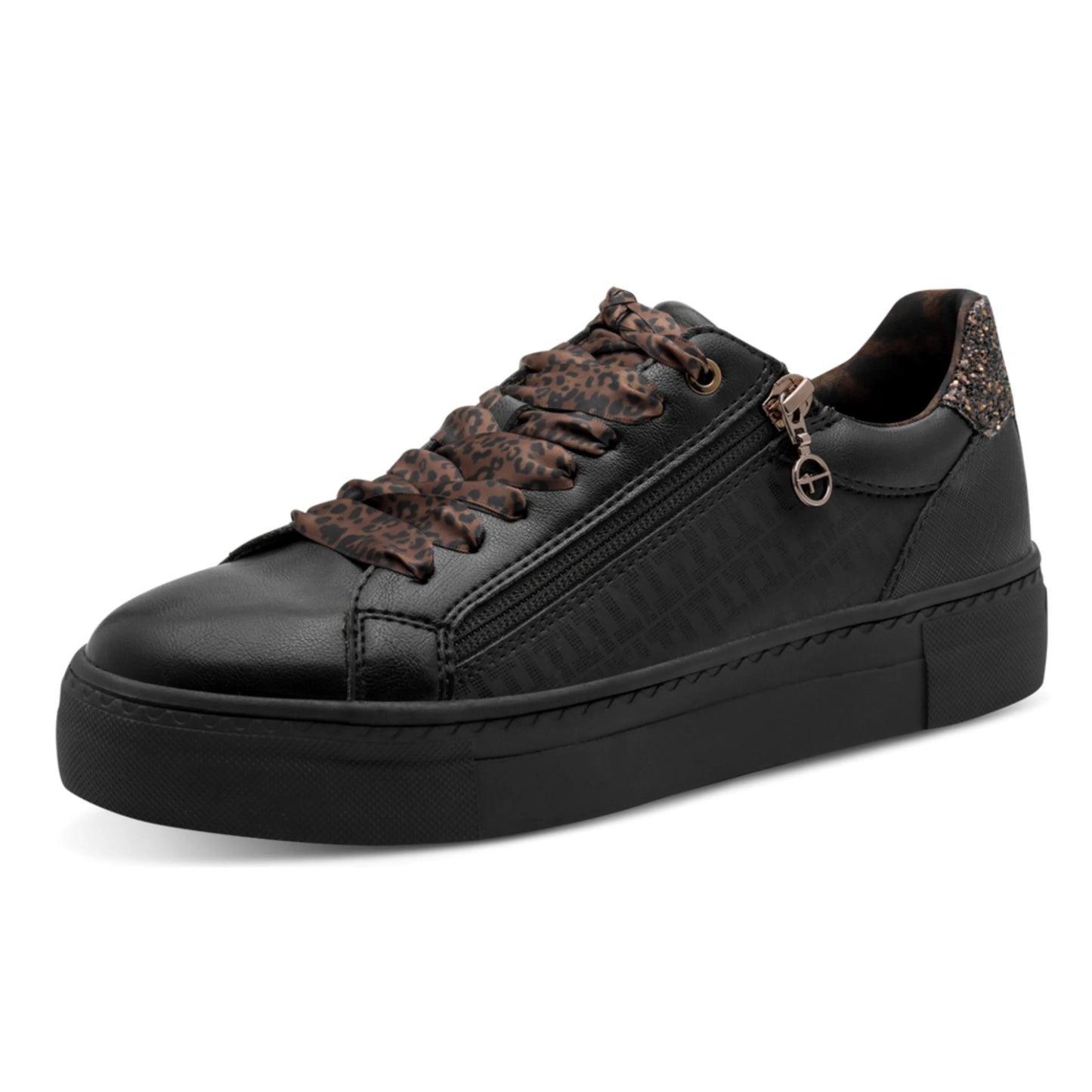 Tamaris 1-23313-41-090 Black/Leopard γυναικεία sneakers 3/4 έξω