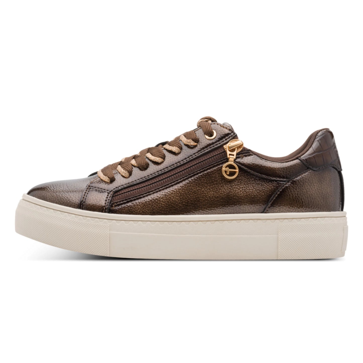 Tamaris 1-23313-41-359 Brown Patent γυναικεία sneakers πλάγια έξω