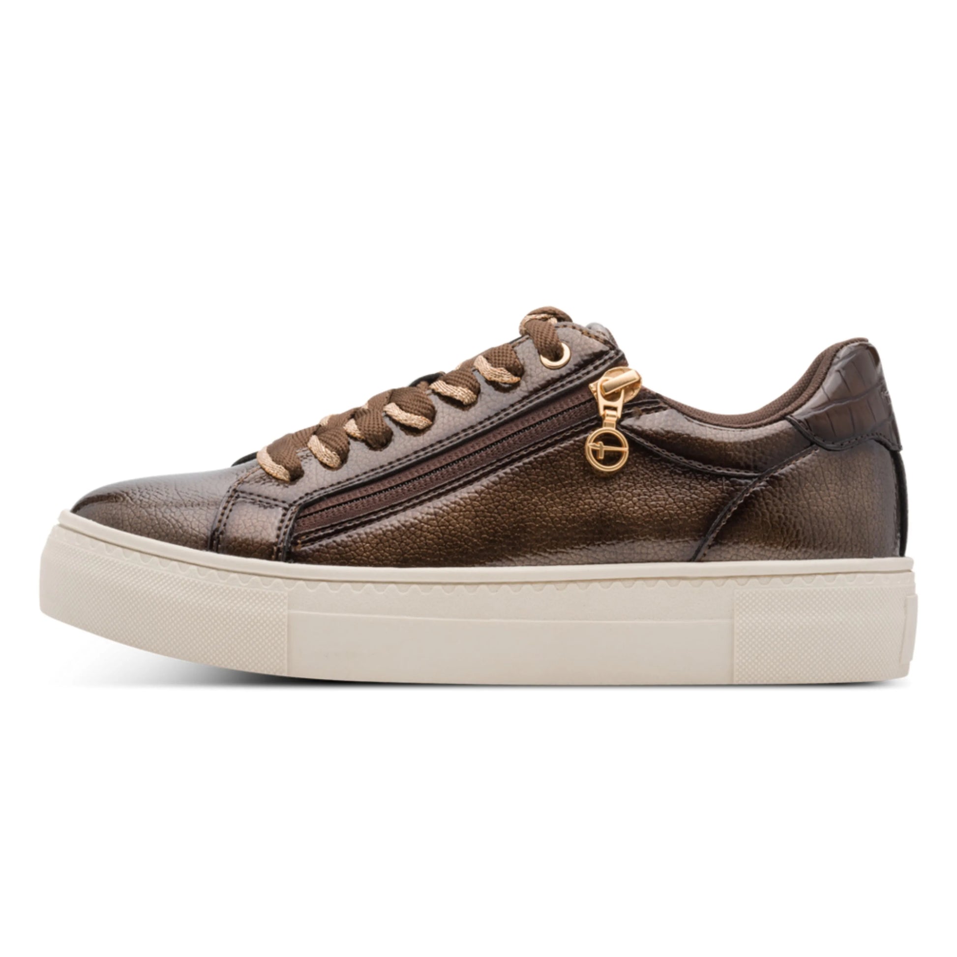 Tamaris 1-23313-41-359 Brown Patent γυναικεία sneakers πλάγια έξω