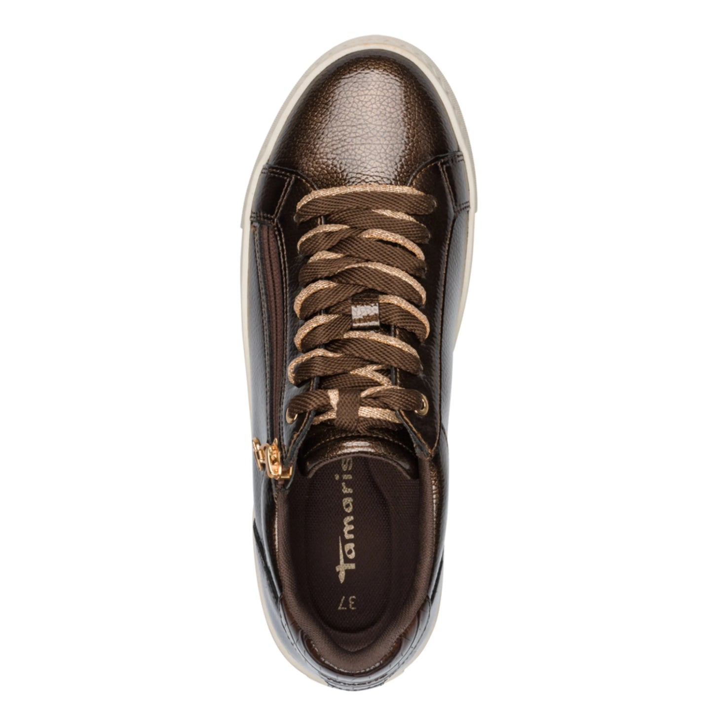 Tamaris 1-23313-41-359 Brown Patent γυναικεία sneakers πάνω όψη