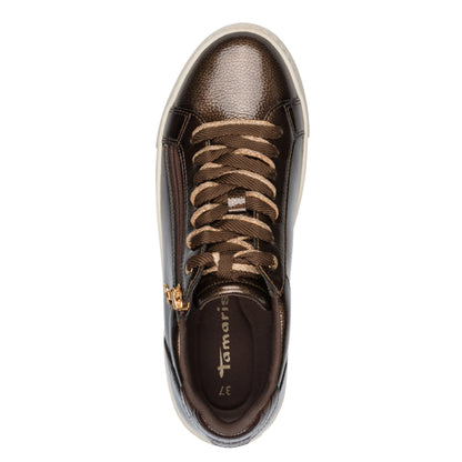 Tamaris 1-23313-41-359 Brown Patent γυναικεία sneakers πάνω όψη