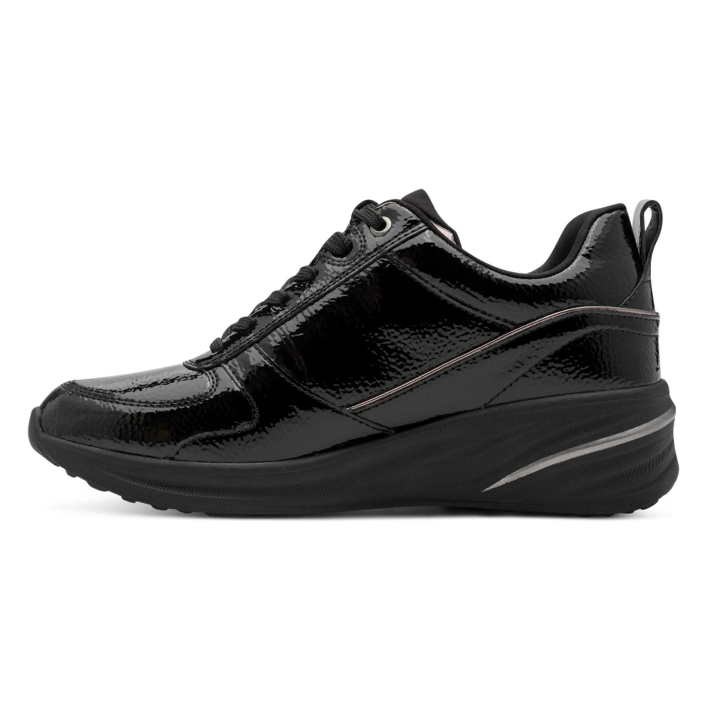 Tamaris 1-23754-45-018 Black Patent γυναικεία sneakers πλάγια μέσα