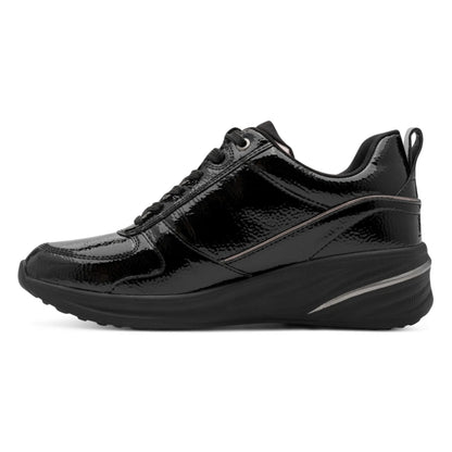 Tamaris 1-23754-45-018 Black Patent γυναικεία sneakers πλάγια μέσα
