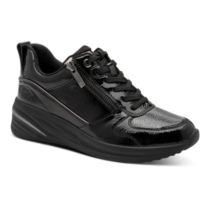 Tamaris 1-23754-45-018 Black Patent γυναικεία sneakers 3/4 έξω