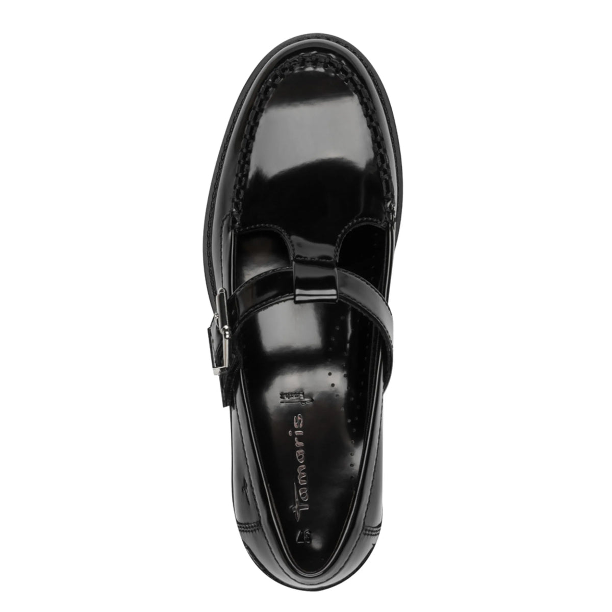 Tamaris 1-24253-47-001 Black γυναικεία μοκασίνια πάνω όψη