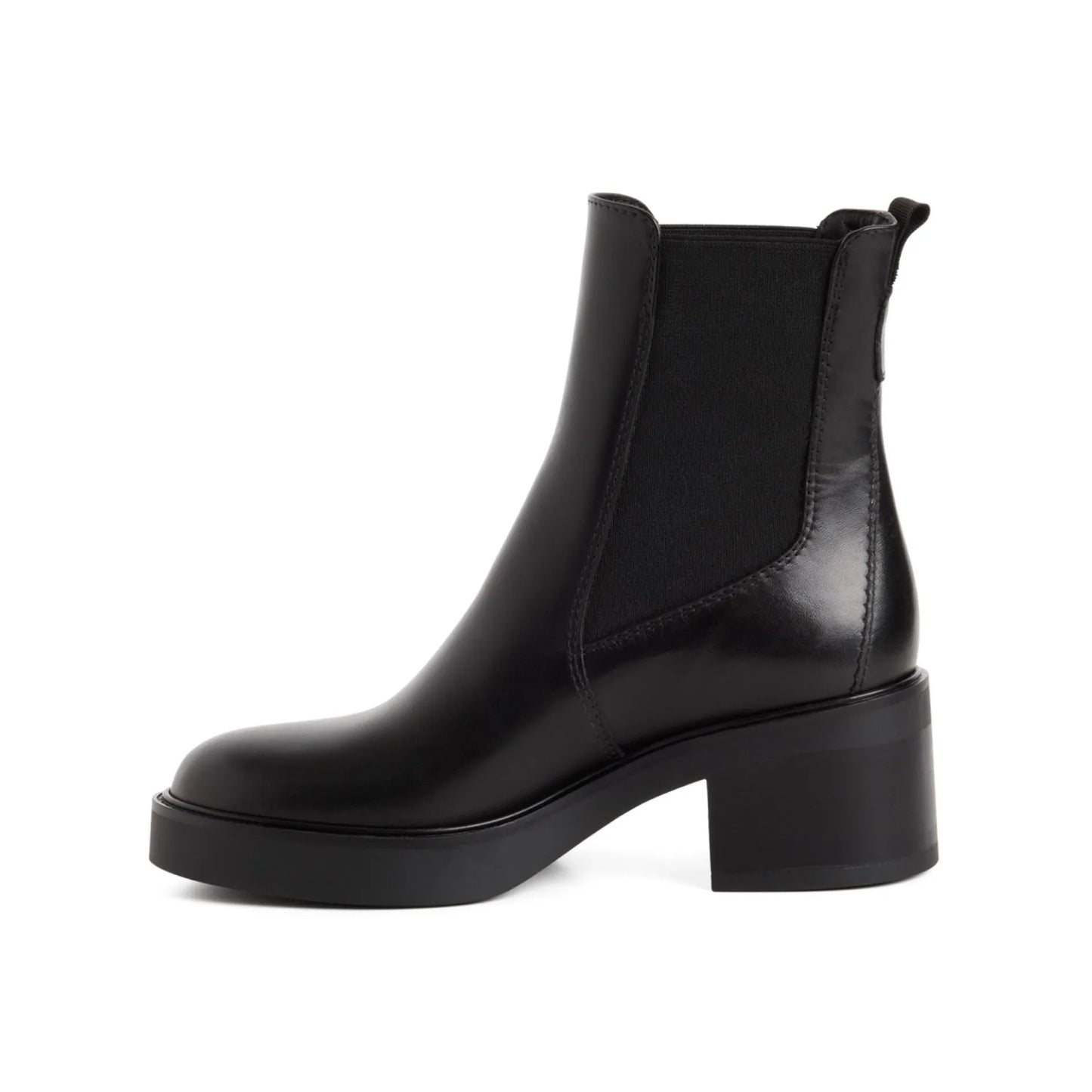 Tamaris 1-25013-47-003 Black Leather γυναικεία μποτάκια πλάγια μέσα