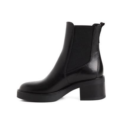 Tamaris 1-25013-47-003 Black Leather γυναικεία μποτάκια πλάγια μέσα