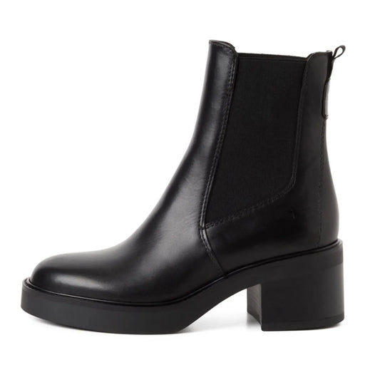 Tamaris 1-25013-47-003 Black Leather γυναικεία μποτάκια πλάγια έξω