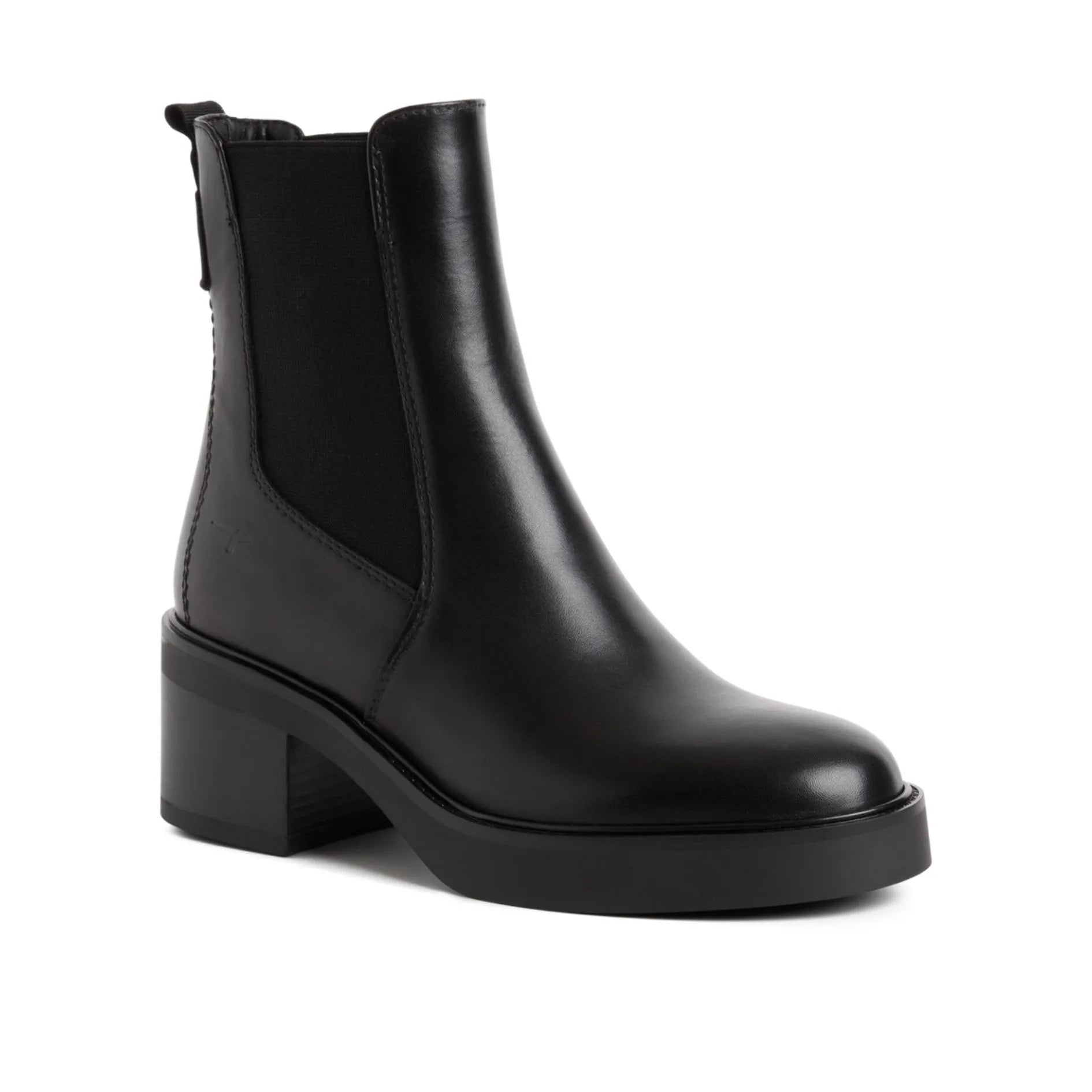 Tamaris 1-25013-47-003 Black Leather γυναικεία μποτάκια 3/4 έξω