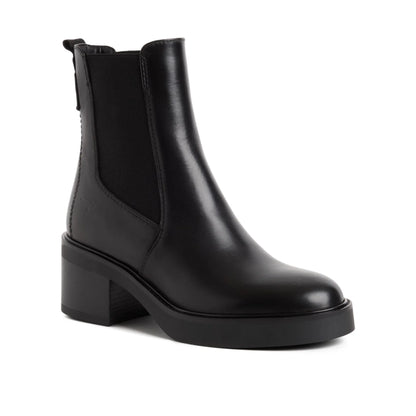 Tamaris 1-25013-47-003 Black Leather γυναικεία μποτάκια 3/4 έξω