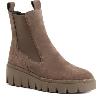 Tamaris 1-25489-45-341 Taupe γυναικεία μποτάκια 3/4 έξω