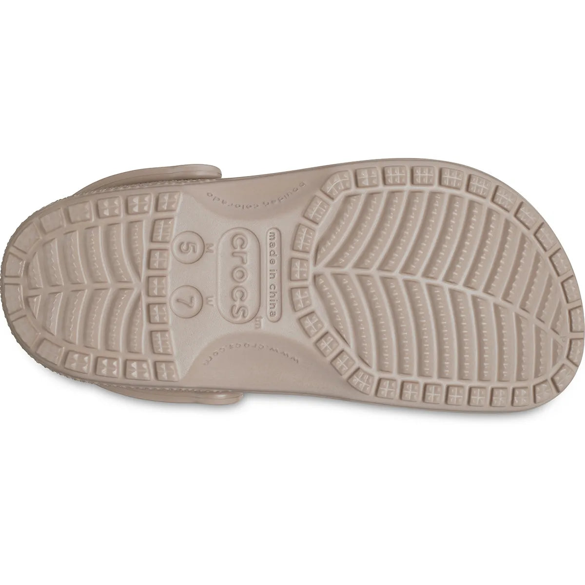crocs classic clog κάτω όψη σόλας, taupe