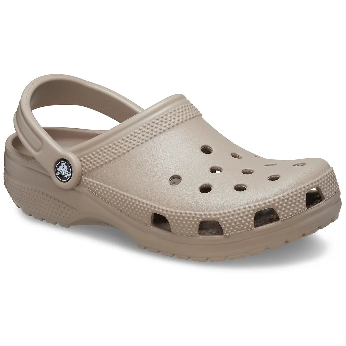 crocs classic clog όψη 3/4 εξωτερική πλευρά, taupe