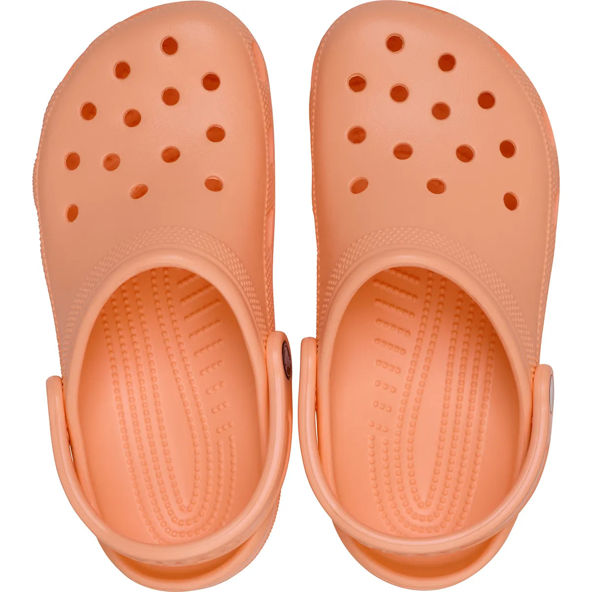 crocs classic clog πάνω όψη ζευγάρι, electric sunstone