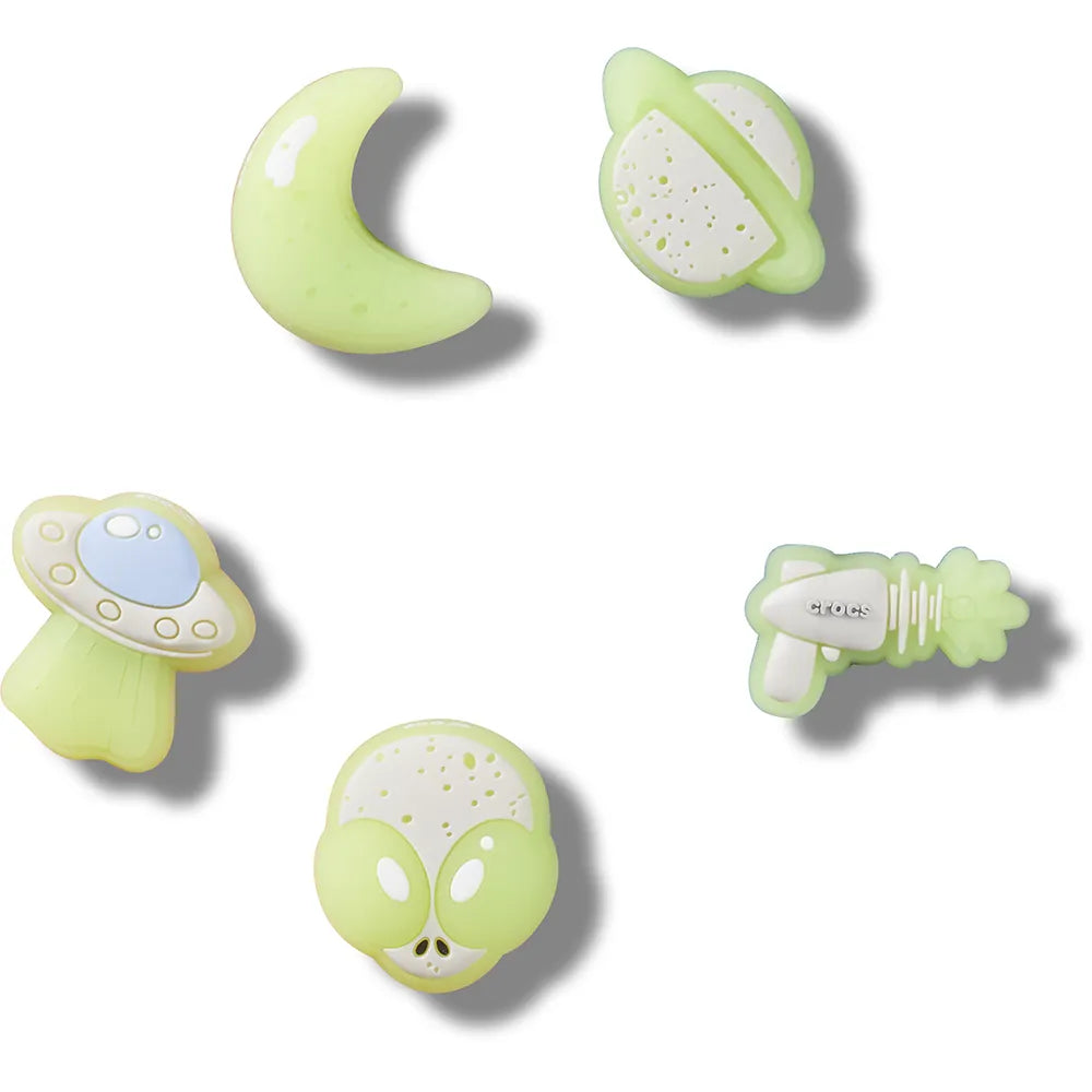 crocs jibbitz glow in the dark space 5 pack crocs αξεσουάρ πάνω όψη