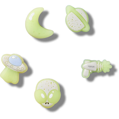 crocs jibbitz glow in the dark space 5 pack crocs αξεσουάρ πάνω όψη