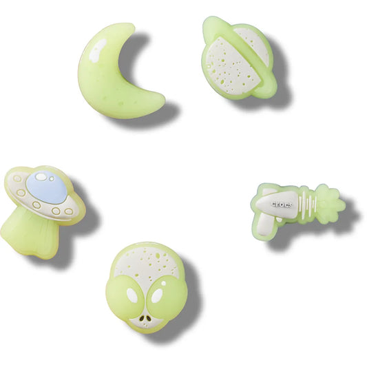 crocs jibbitz glow in the dark space 5 pack crocs αξεσουάρ πάνω όψη