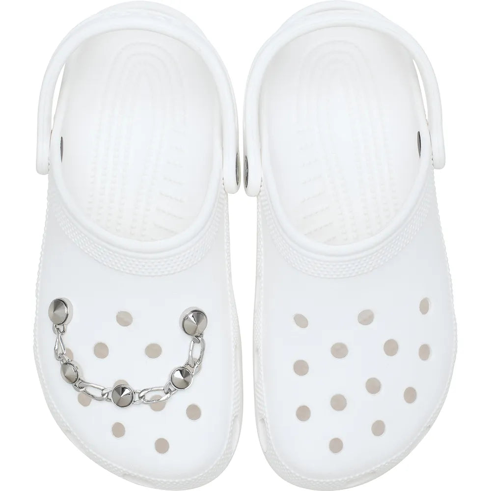 Crocs Jibbitz Silver Luxe Studded Chain Μεταλλικό Αξεσουάρ