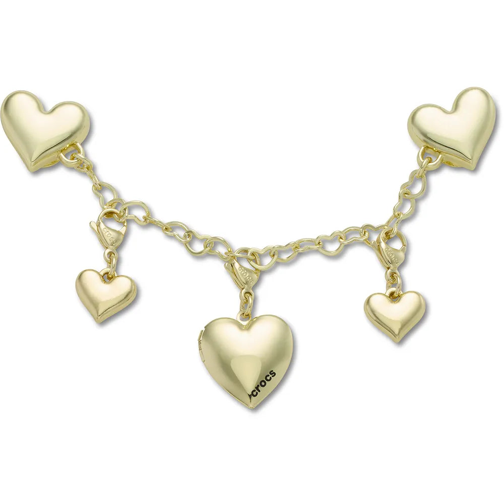 crocs jibbitz gold heart chain crocs αξεσουάρ πάνω όψη