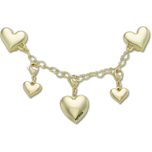 crocs jibbitz gold heart chain crocs αξεσουάρ πάνω όψη