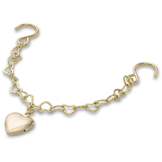 crocs jibbitz gold rivet chain with heart χρυσή αλυσίδα καρδιά crocs μπροστινή όψη