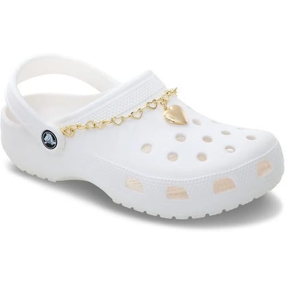 crocs jibbitz gold rivet chain with heart χρυσό αξεσουάρ crocs σε clog