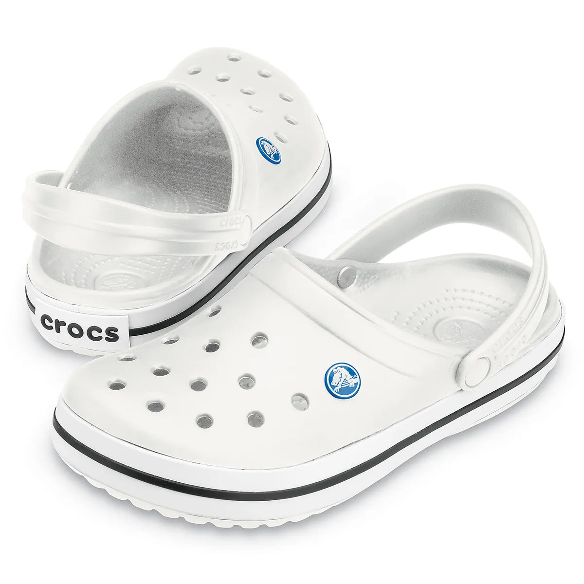 crocs crocband clog όψη 3/4 εσωτερική πλευρά, χρώμα λεύκο