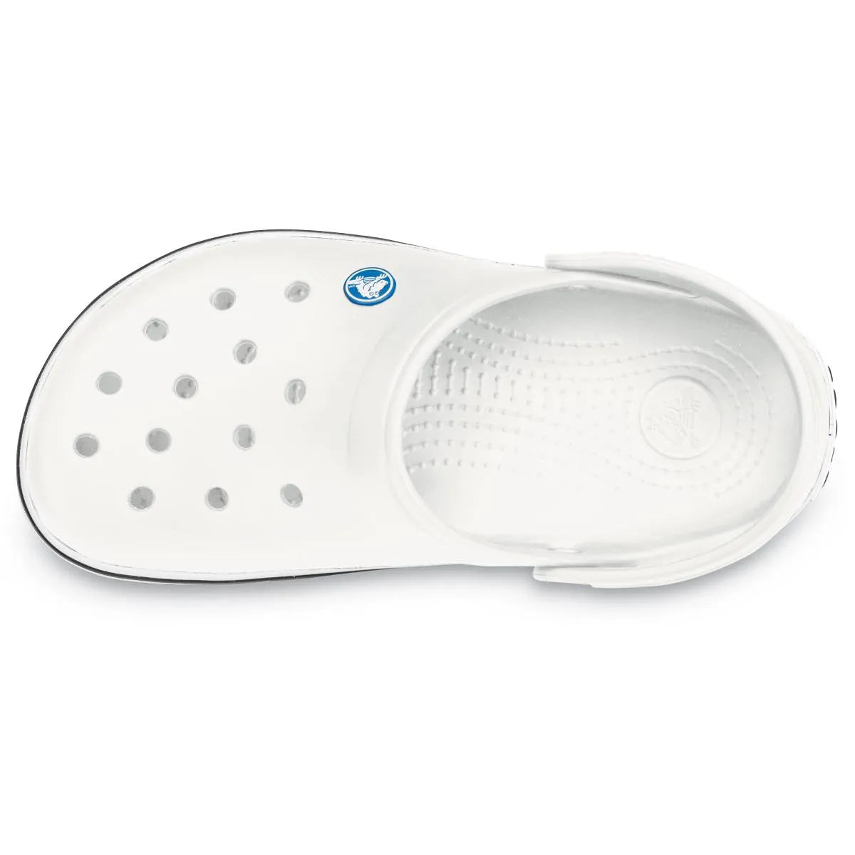 crocs crocband clog πάνω όψη, χρώμα λεύκο