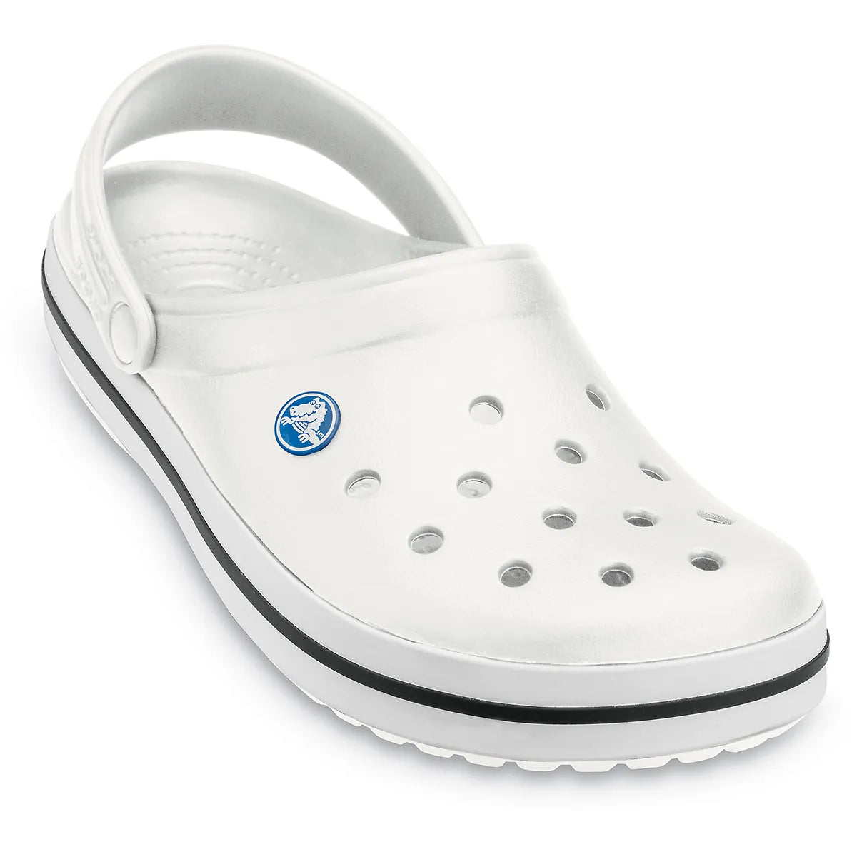 crocs crocband clog όψη 3/4 εξωτερική πλευρά, χρώμα λεύκο