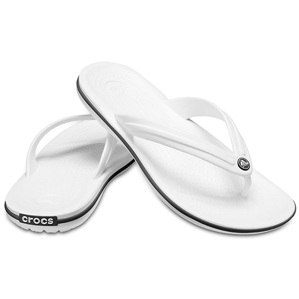 Crocs Crocband Flip Unisex Ανατομική Σαγιονάρα Λευκή 100