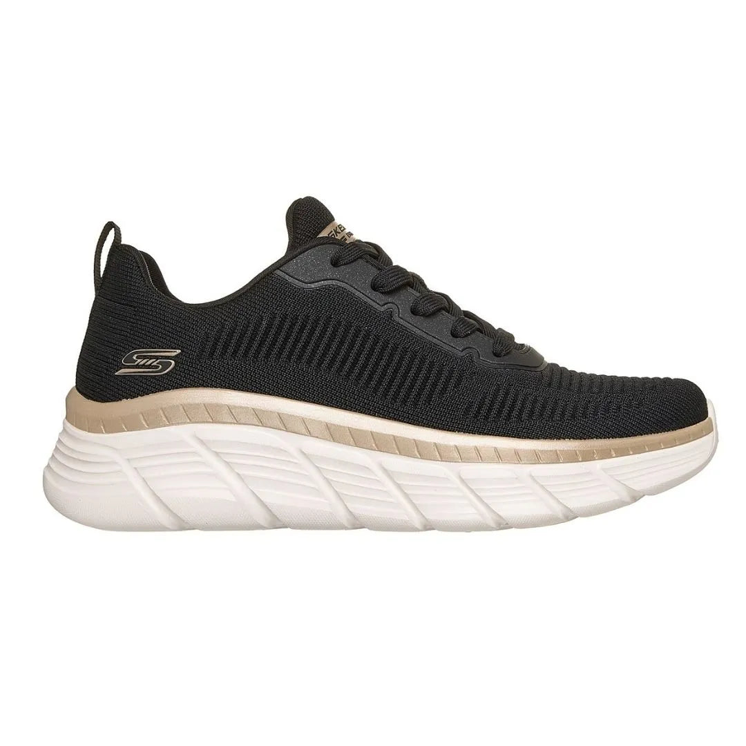 skechers bobs b flex hi flying hi πλάγια όψη εξωτερική πλευρά σε μαύρο χρυσό