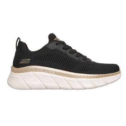 skechers bobs b flex hi flying hi πλάγια όψη εξωτερική πλευρά σε μαύρο χρυσό