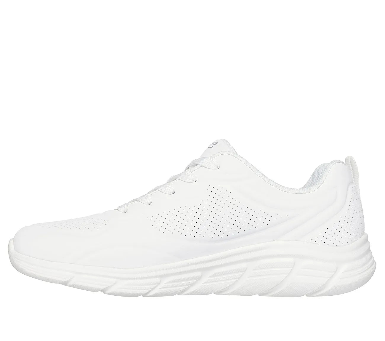 skechers bobs b flex lo cool ease πλάγια όψη εσωτερική πλευρά, λευκό χρώμα
