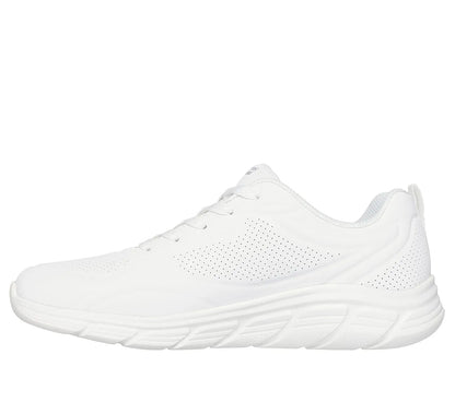 skechers bobs b flex lo cool ease πλάγια όψη εσωτερική πλευρά, λευκό χρώμα
