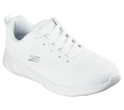 skechers bobs b flex lo cool ease όψη 3/4 εξωτερική πλευρά, λευκό χρώμα