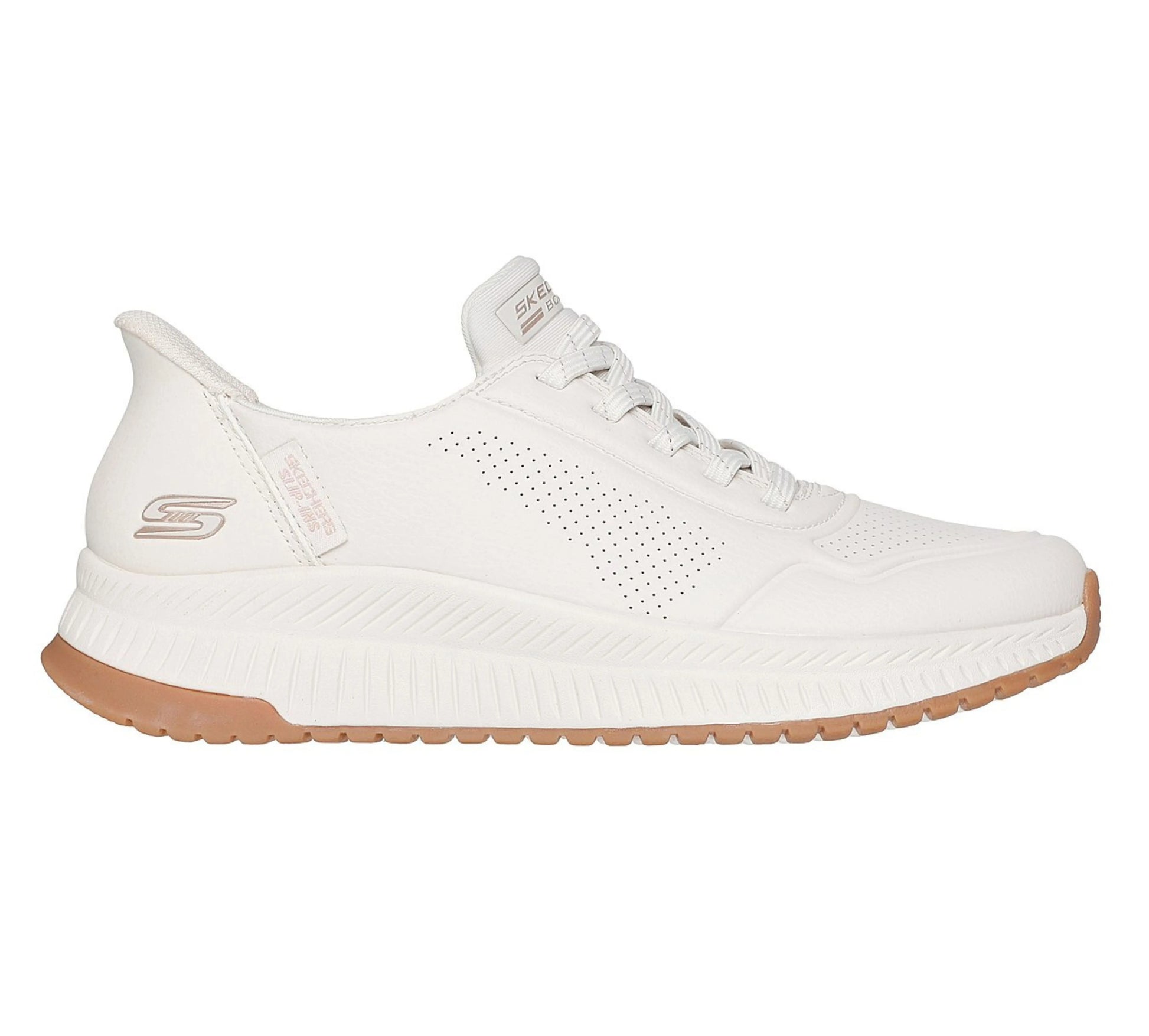  Skechers BOBS Squad 4 Key Look λευκά sneakers, πλάγια όψη