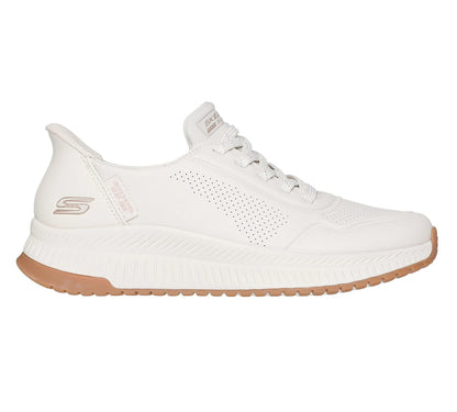  Skechers BOBS Squad 4 Key Look λευκά sneakers, πλάγια όψη