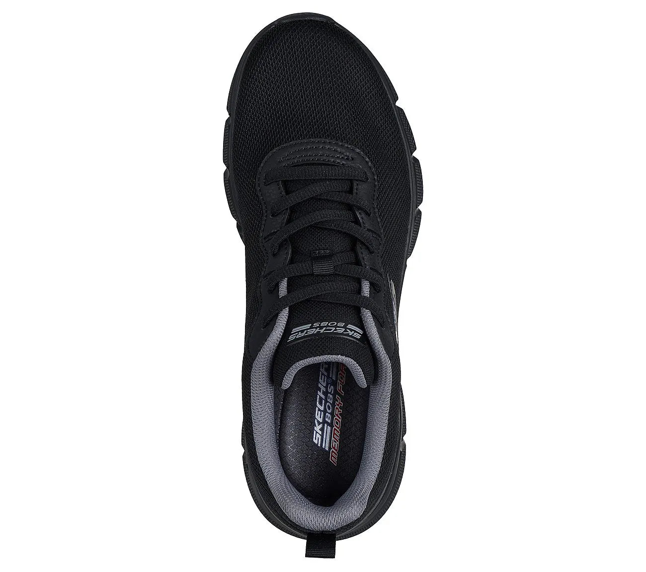 skechers bobs b flex icy edge πάνω όψη ζευγάρι σε μαύρο χρώμα