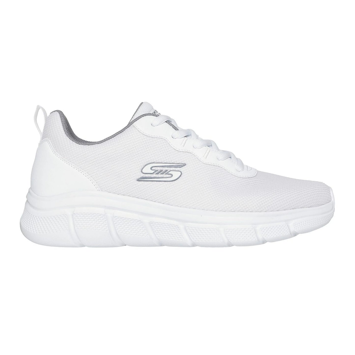 skechers bobs b flex icy edge πλάγια όψη εξωτερική πλευρά σε Λευκό χρώμα