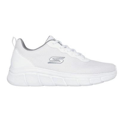skechers bobs b flex icy edge πλάγια όψη εξωτερική πλευρά σε Λευκό χρώμα