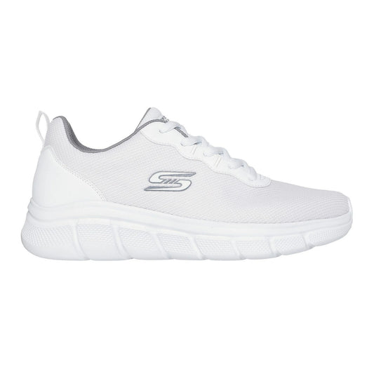 skechers bobs b flex icy edge πλάγια όψη εξωτερική πλευρά σε Λευκό χρώμα