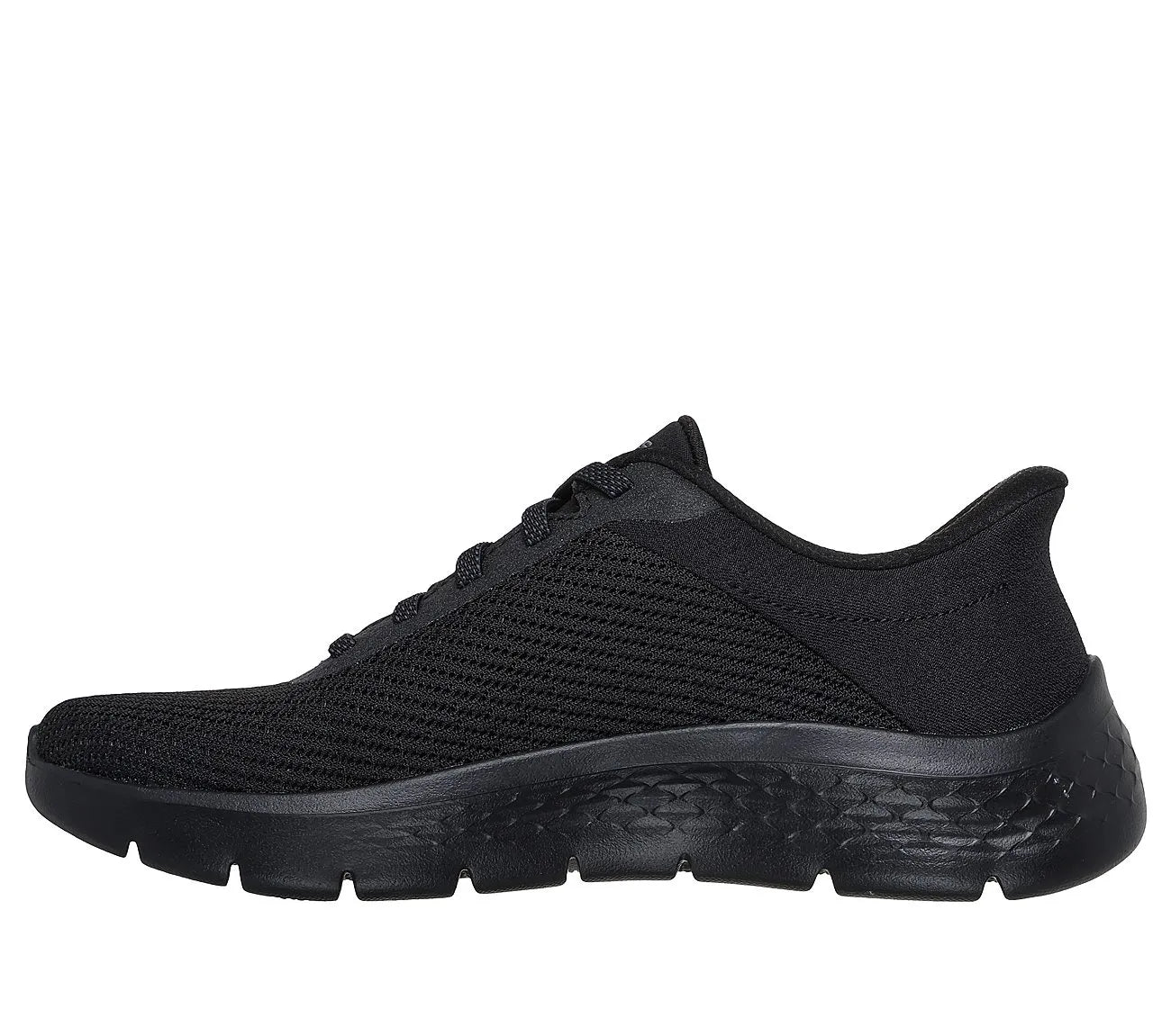 skechers go walk flex carla slip ins πλάγια όψη εσωτερική πλευρά, μαύρο χρώμα