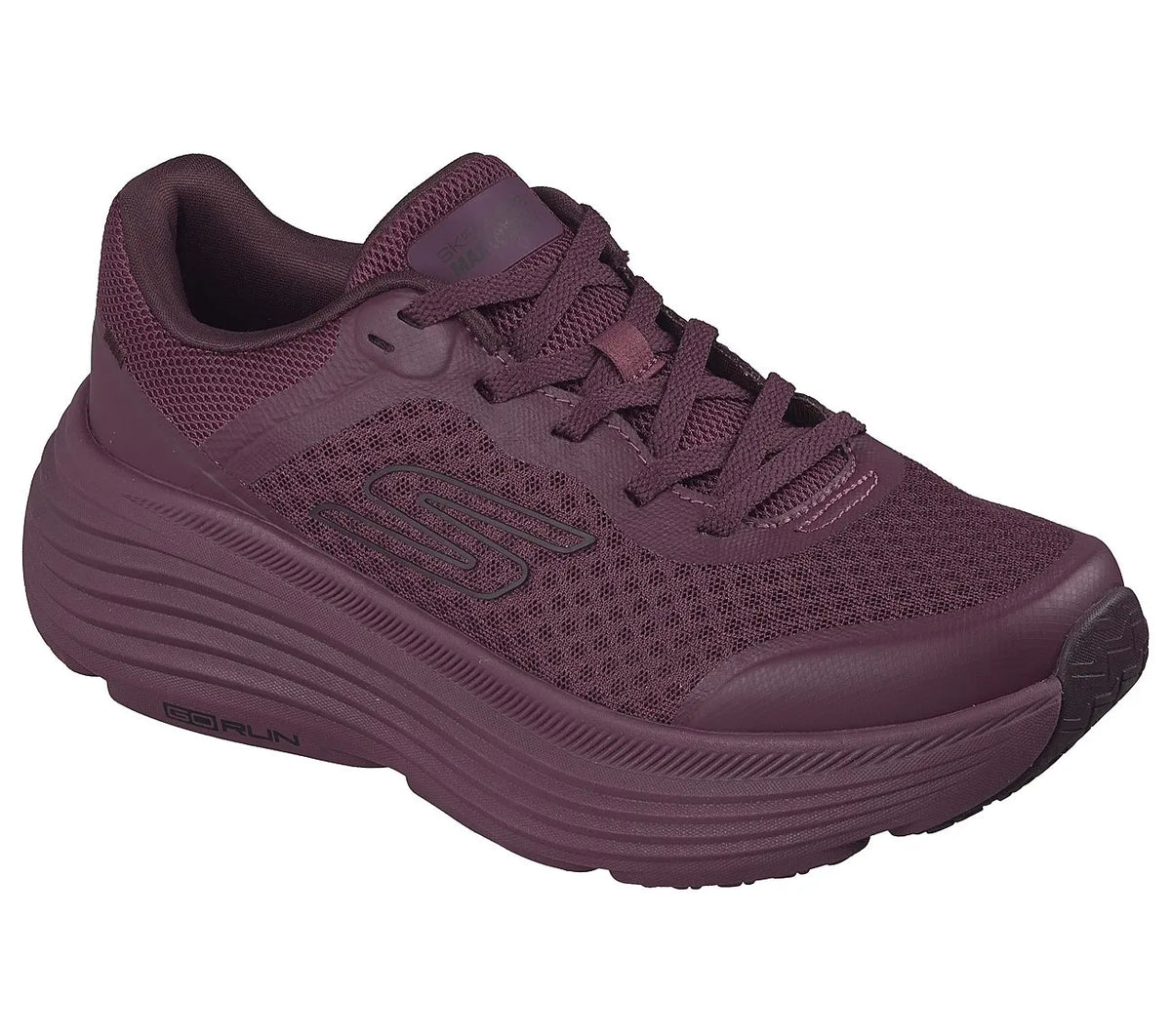 Skechers Max Cushioning Endeavour 129470-BURG Burgundy γυναικεία sneakers 3/4 έξω